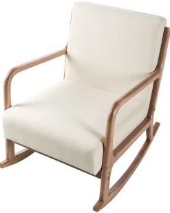 Poltrona a dondolo SKOVDE Tessuto Beige chiaro