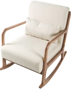 Poltrona a dondolo SKOVDE Tessuto Beige chiaro