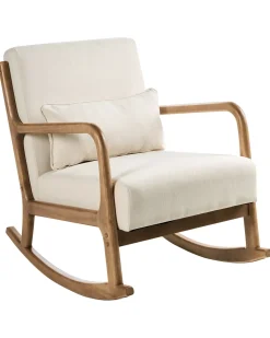Poltrona a dondolo SKOVDE Tessuto Beige chiaro