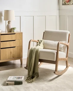 Poltrona a dondolo SKOVDE Tessuto Beige chiaro