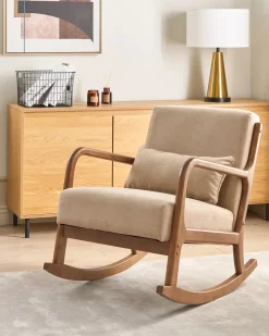 Poltrona a dondolo SKOVDE Tessuto Beige