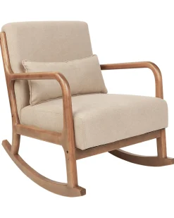 Poltrona a dondolo SKOVDE Tessuto Beige