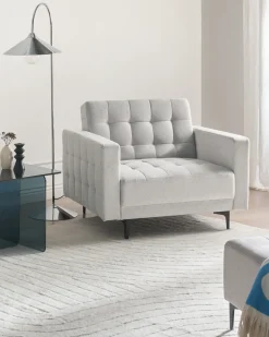 Poltrona ABERDEEN Tessuto Grigio chiaro