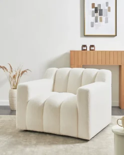 Poltrona AGERUP Bouclé Bianco sporco