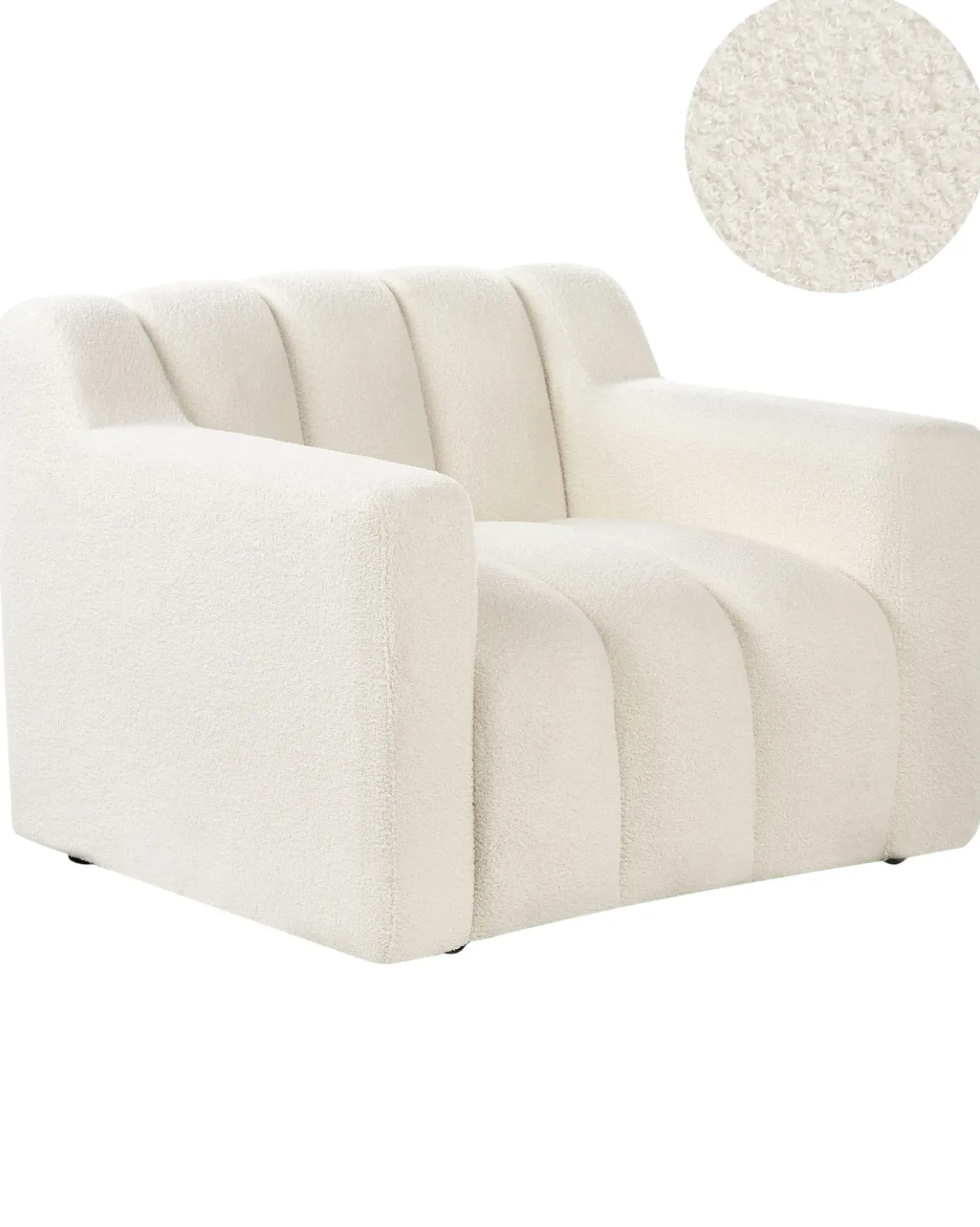 Poltrona AGERUP Bouclé Bianco sporco