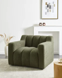 Poltrona AGERUP Bouclé Verde scuro