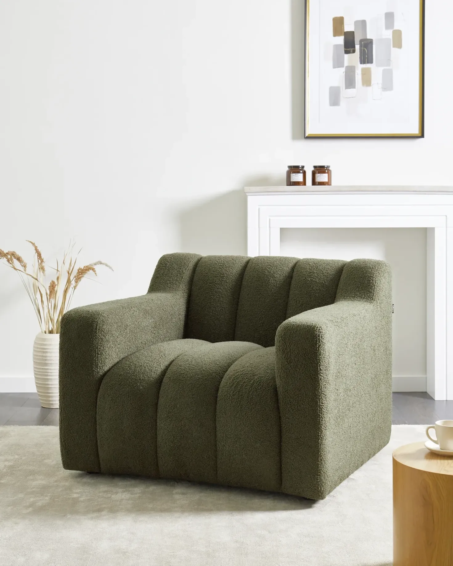 Poltrona AGERUP Bouclé Verde scuro