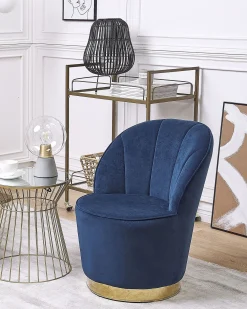 Poltrona ALBY Velluto Blu scuro