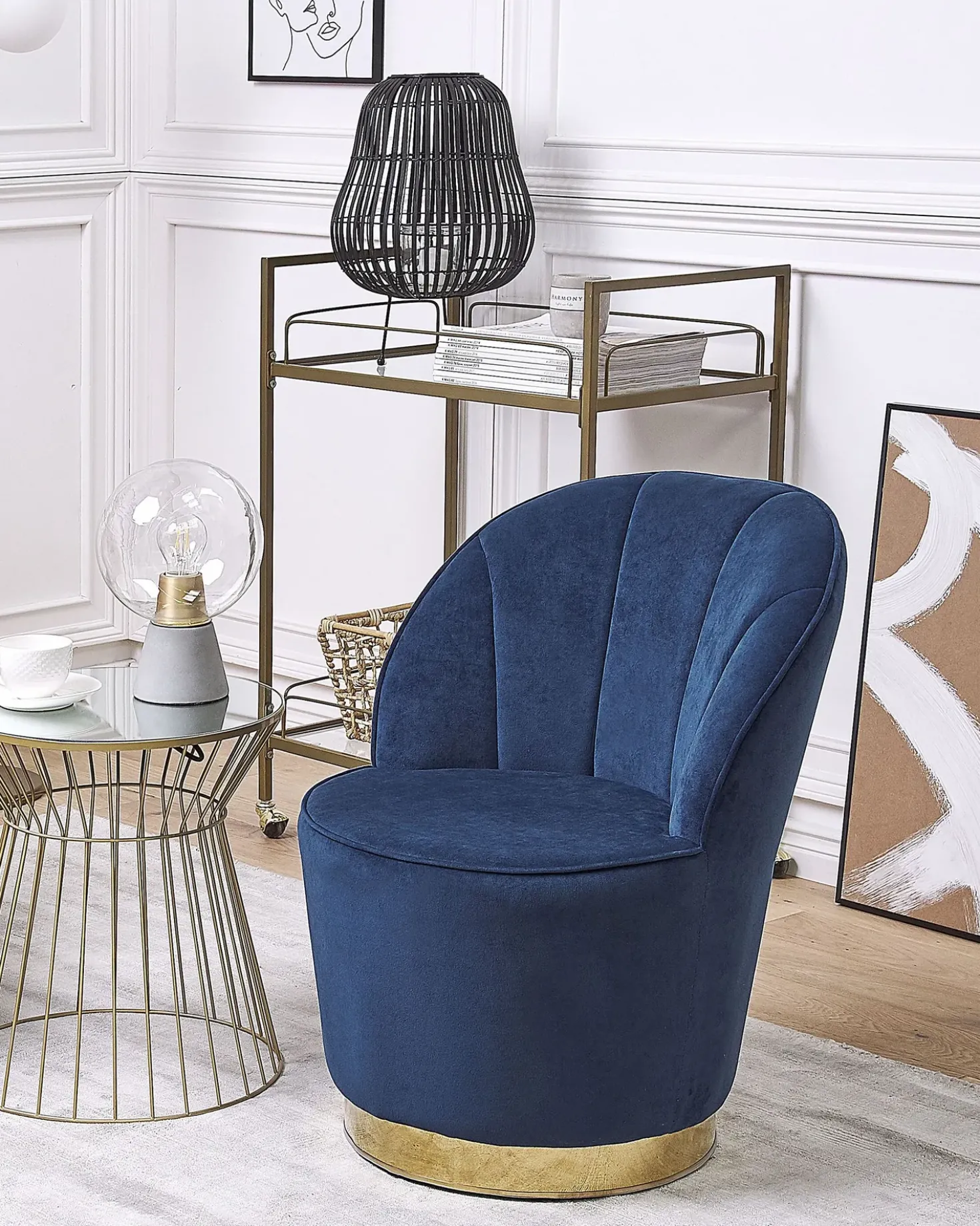 Poltrona ALBY Velluto Blu scuro