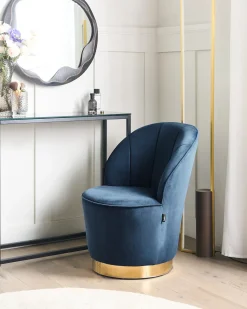 Poltrona ALBY Velluto Blu scuro