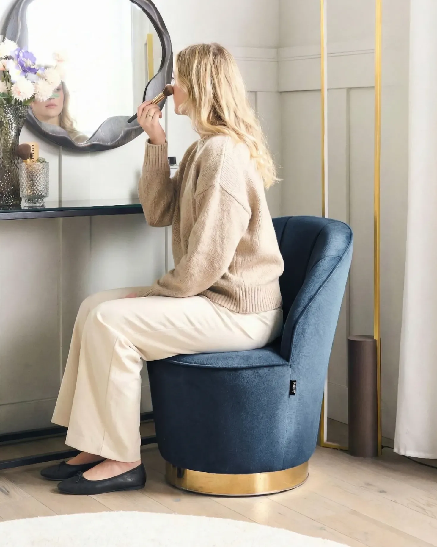 Poltrona ALBY Velluto Blu scuro