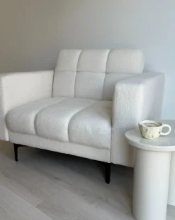 Poltrona ALNES Bouclé Bianco
