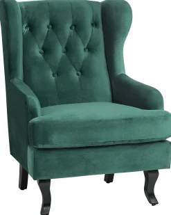 Poltrona ALTA Velluto Verde scuro