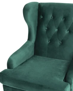 Poltrona ALTA Velluto Verde scuro