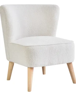 Poltrona ALVEN Bouclé Bianco sporco