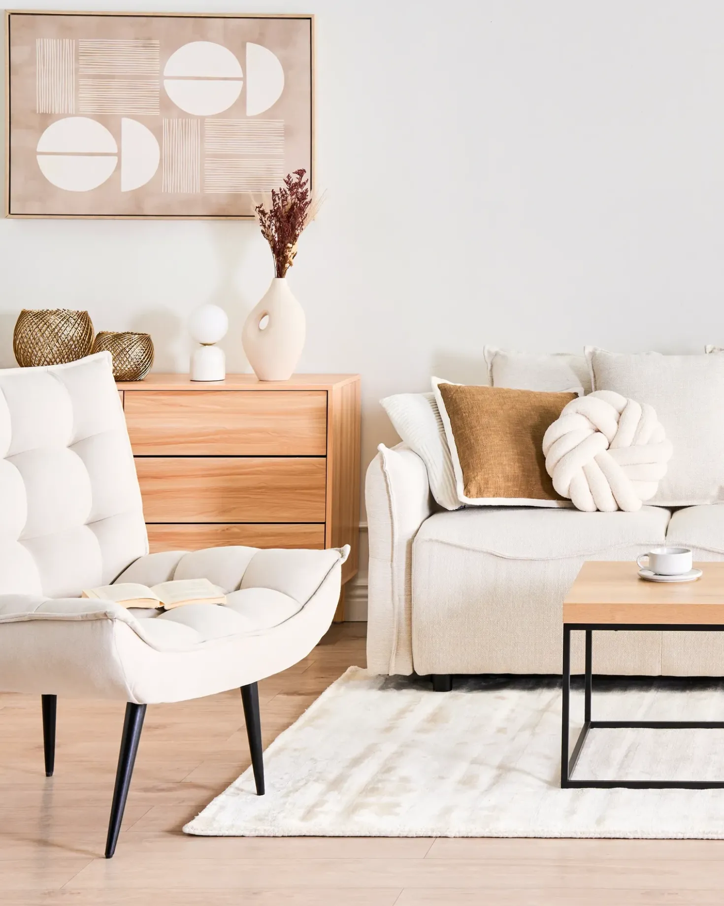 Poltrona ALVESTA Tessuto Beige chiaro