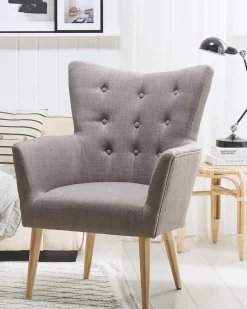 Poltrona ANGEN Tessuto Grigio chiaro