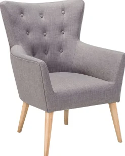 Poltrona ANGEN Tessuto Grigio chiaro