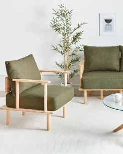 Poltrona ASKER Bouclé Verde scuro