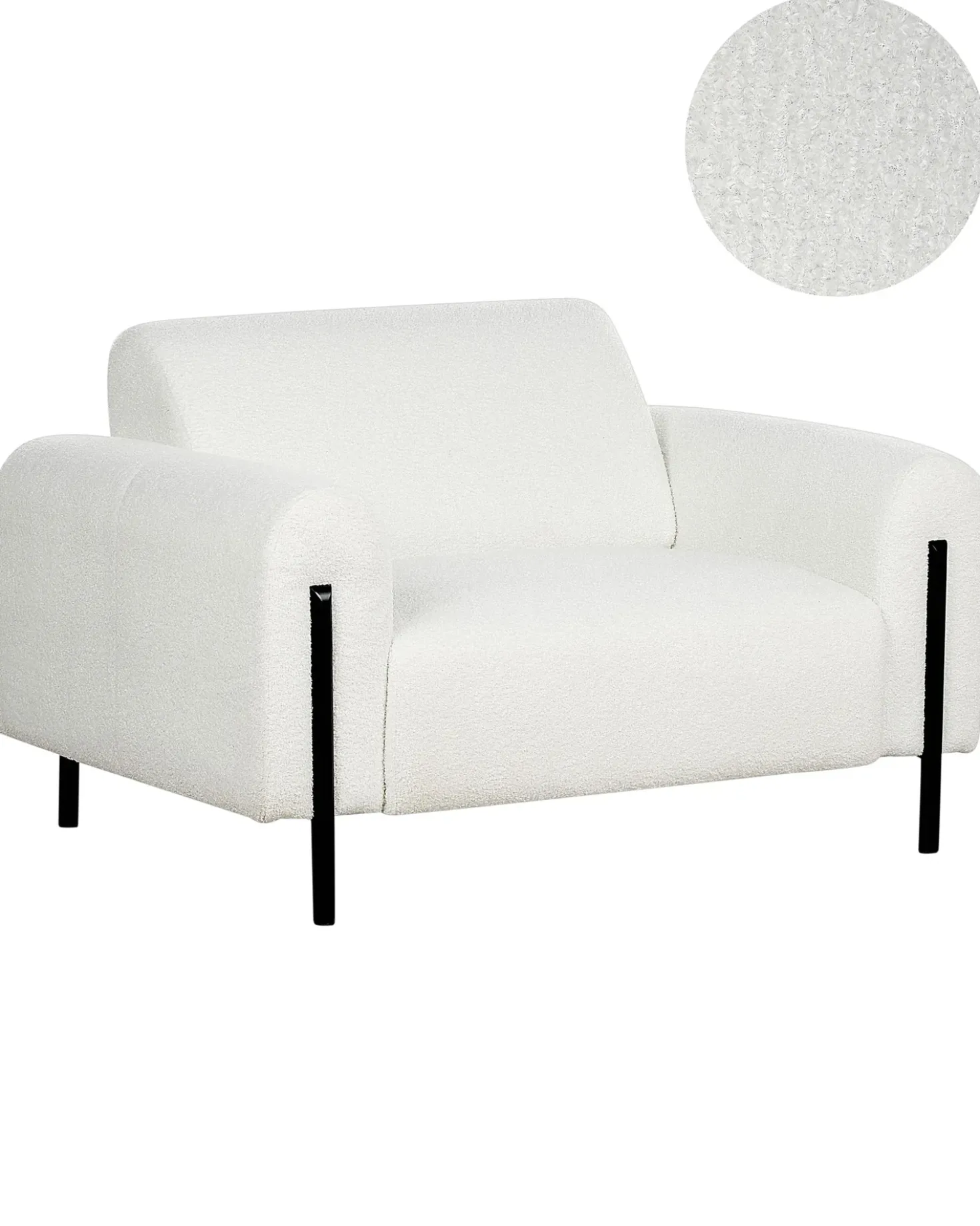 Poltrona ASKIM Bouclé Bianco