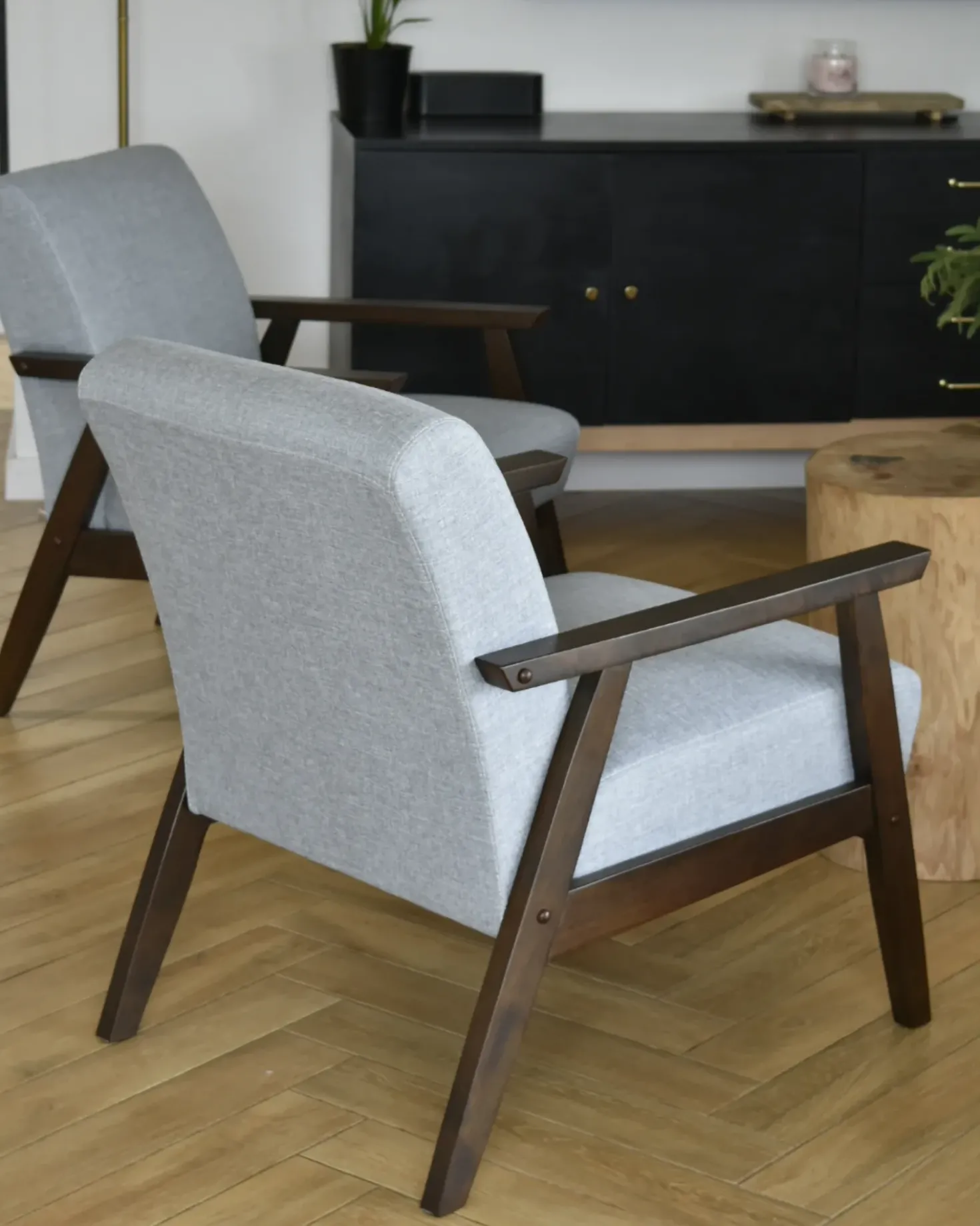 Poltrona ASNES Tessuto Grigio chiaro