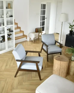 Poltrona ASNES Tessuto Grigio chiaro