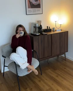 Poltrona AUSVIKA Tessuto Nero/Bianco