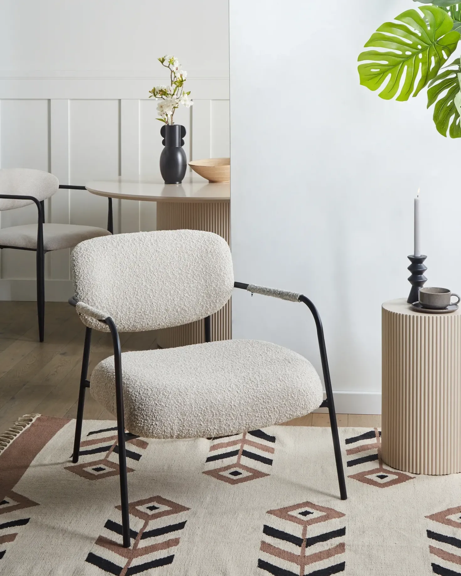 Poltrona AUSVIKA Tessuto Beige chiaro