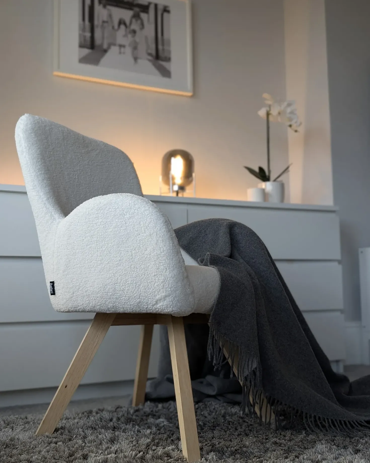 Poltrona BJARN Bouclé Bianco