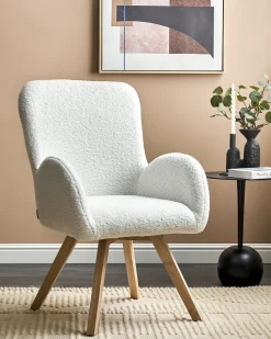 Poltrona BJARN Bouclé Bianco