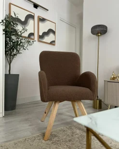 Poltrona BJARN Bouclé Marrone