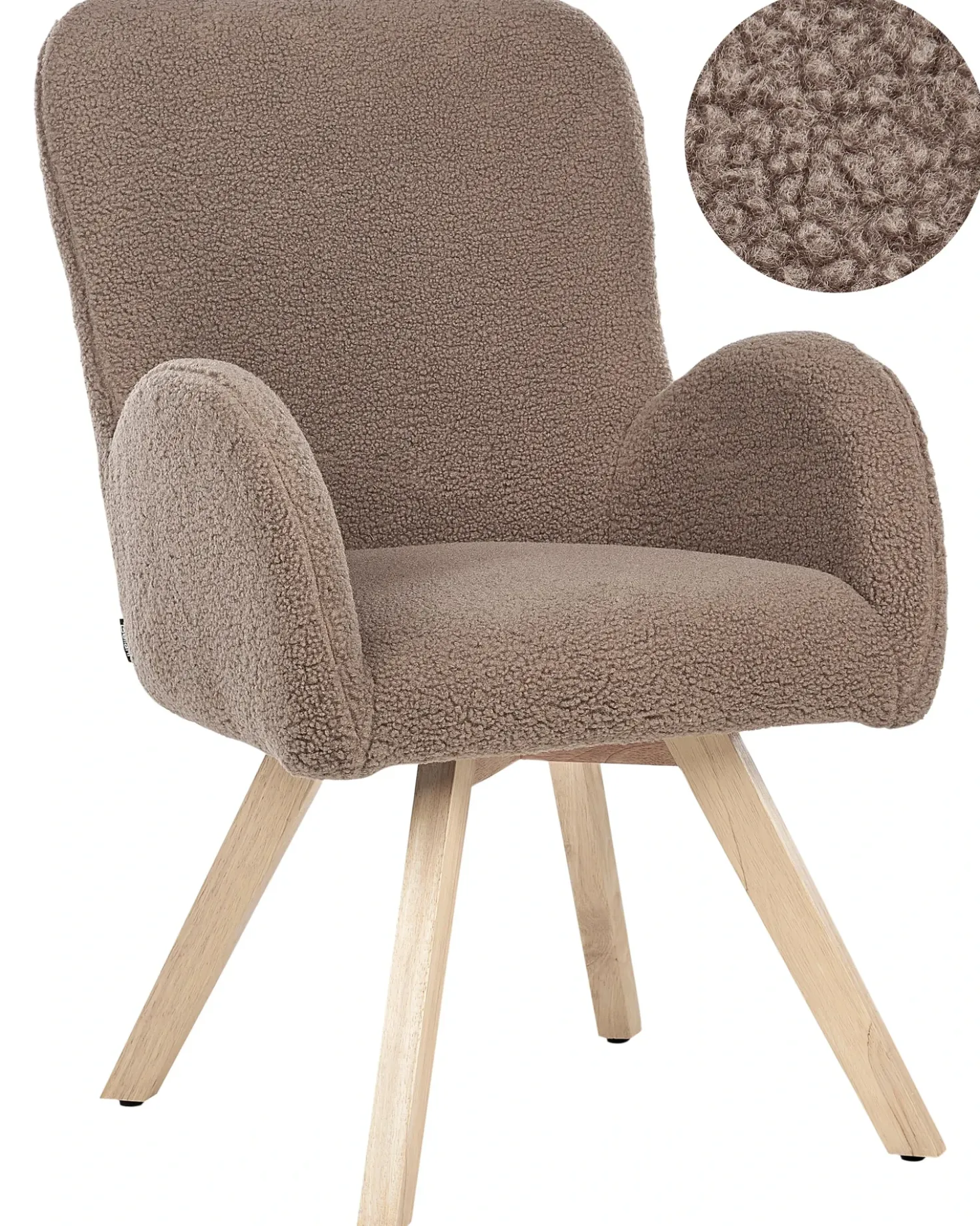 Poltrona BJARN Bouclé Marrone