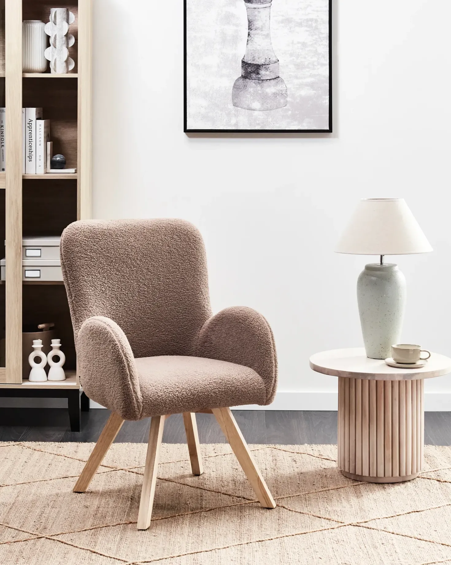 Poltrona BJARN Bouclé Marrone