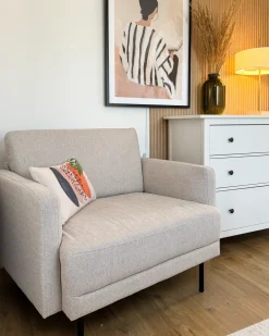 Poltrona BREDA Tessuto Beige chiaro