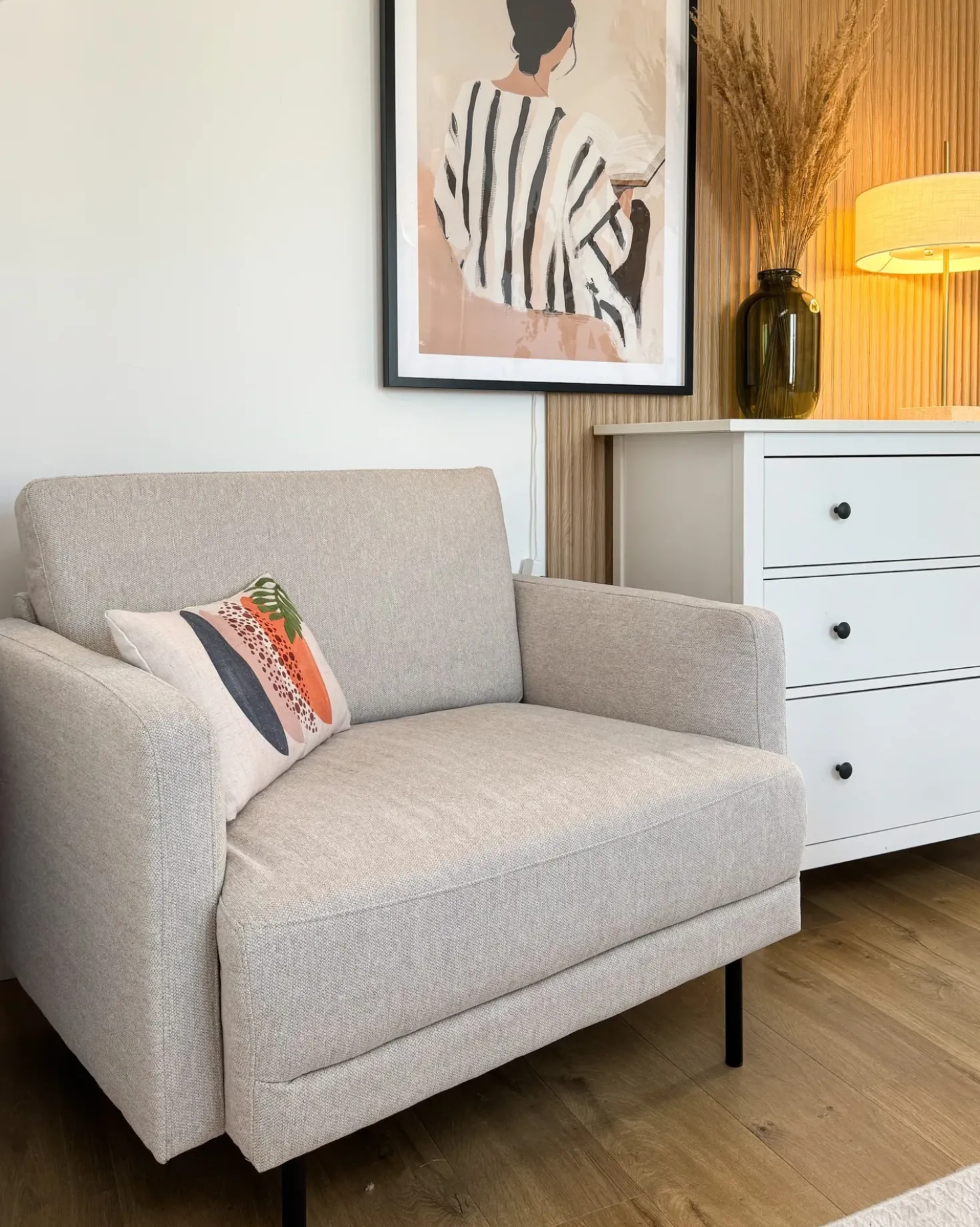 Poltrona BREDA Tessuto Beige chiaro