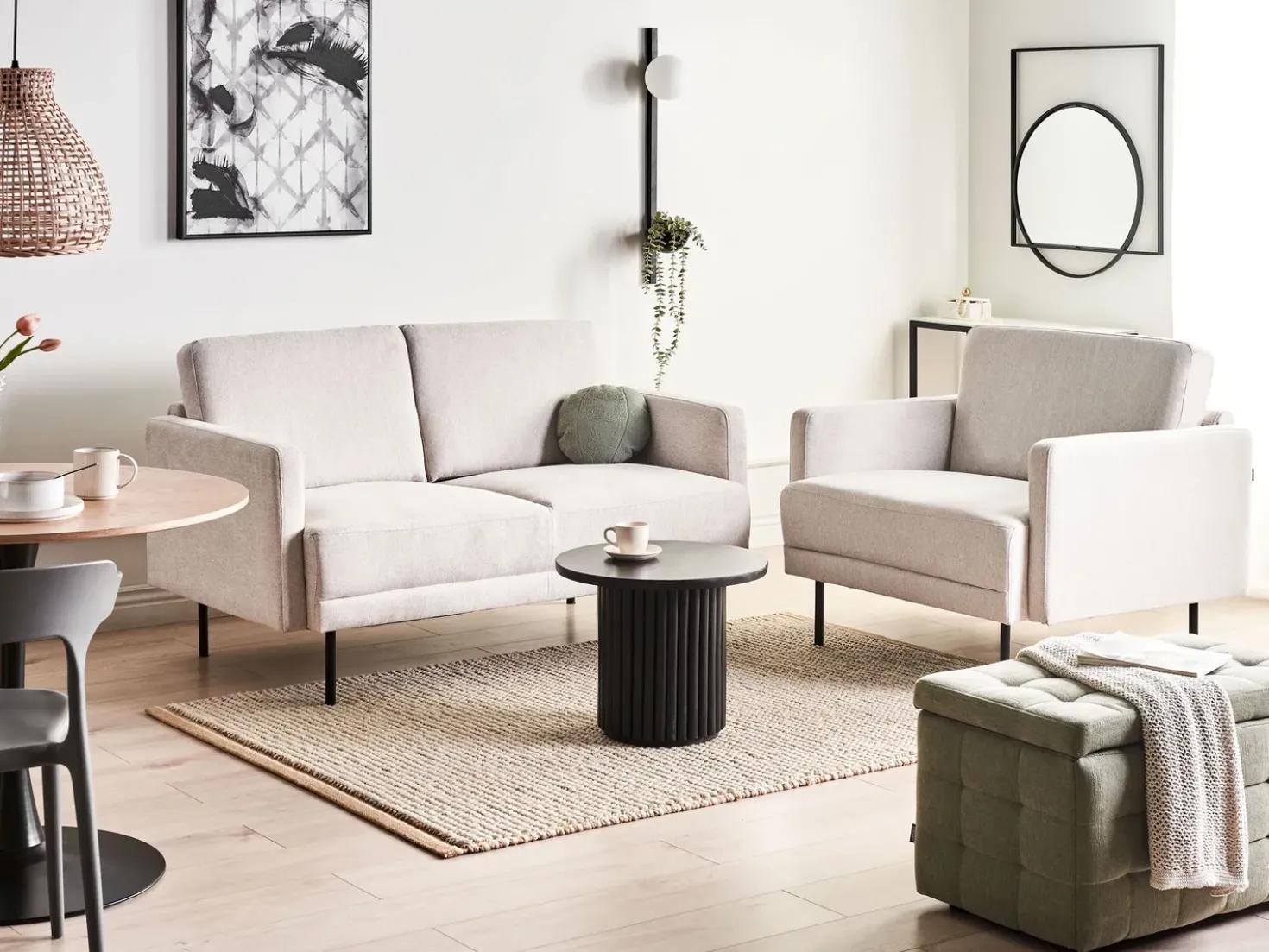 Poltrona BREDA Tessuto Beige chiaro