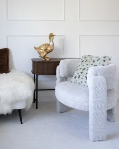 Poltrona BUREA Ciniglia Beige chiaro