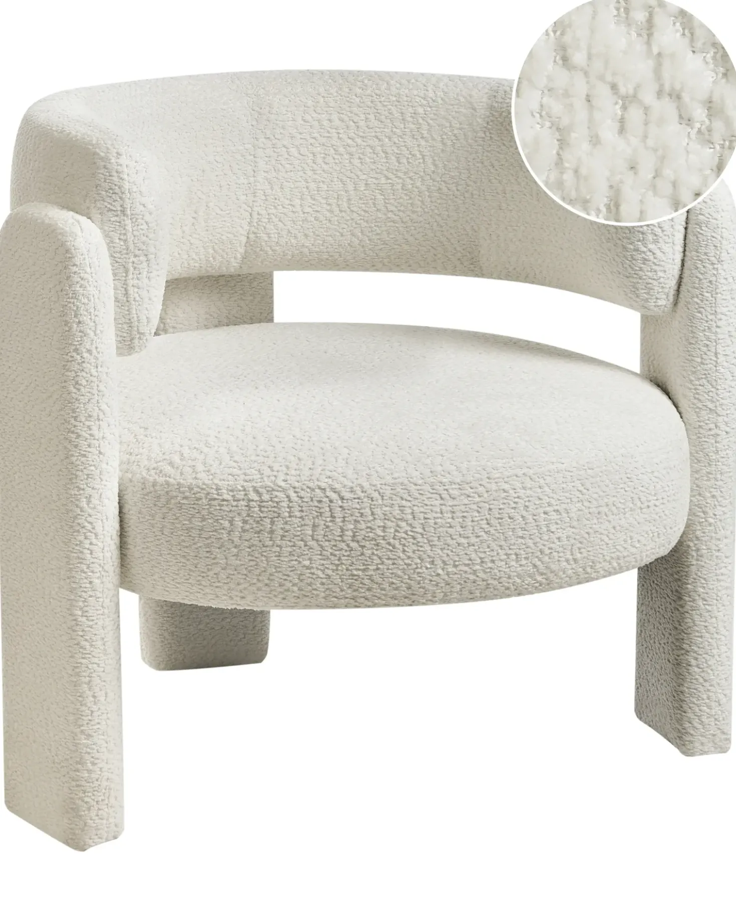 Poltrona BUREA Ciniglia Bianco sporco