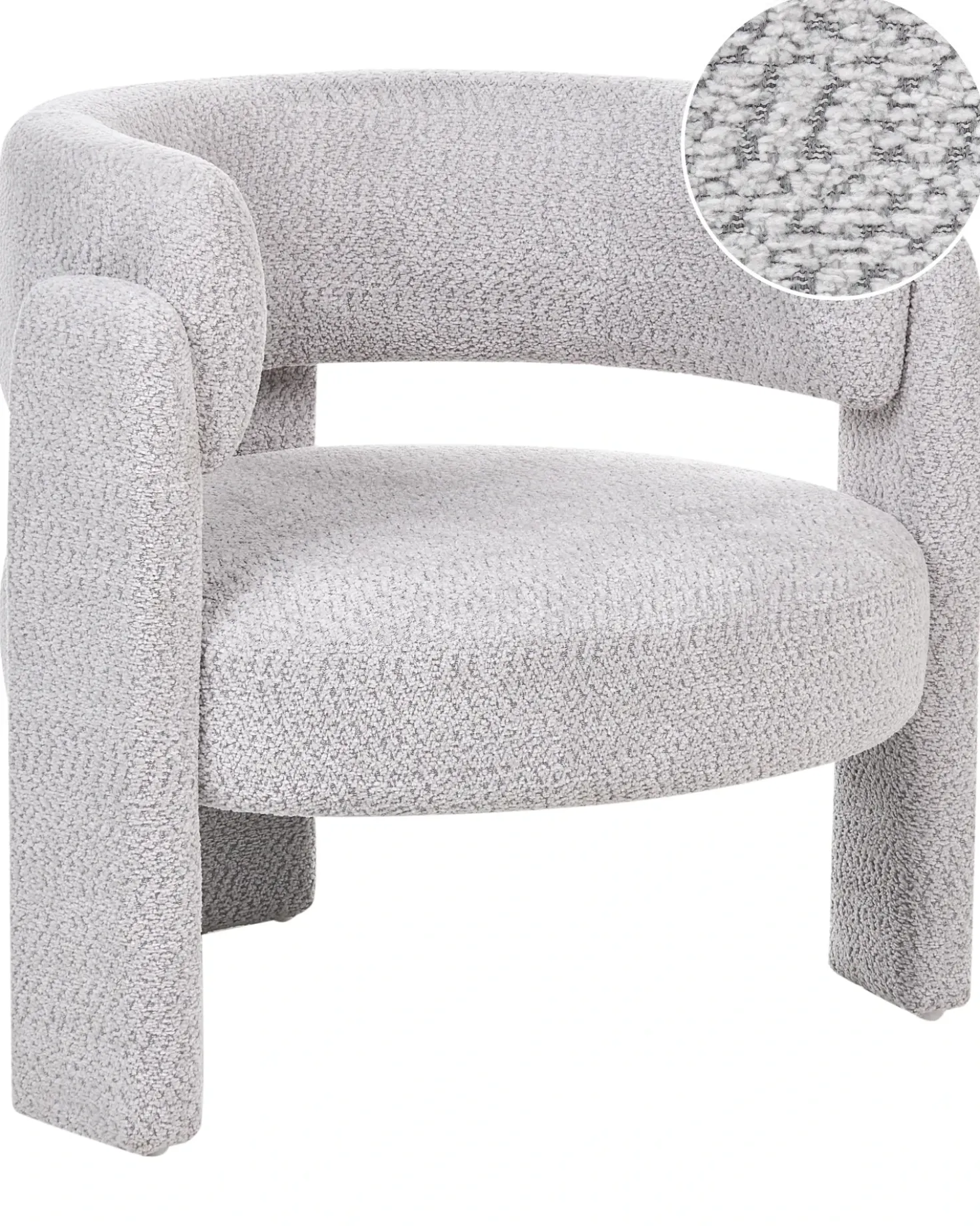 Poltrona BUREA Ciniglia Grigio chiaro