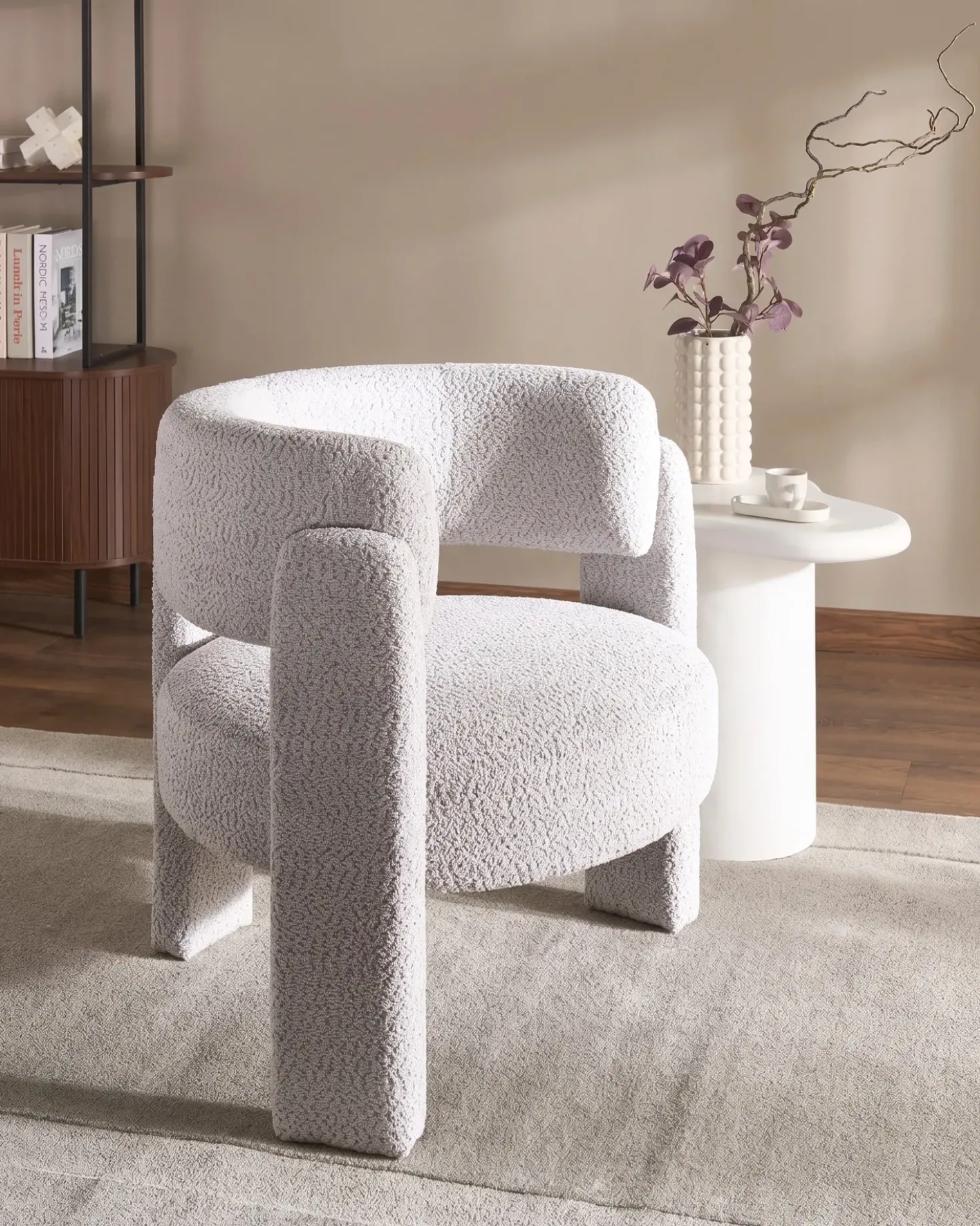 Poltrona BUREA Ciniglia Grigio chiaro