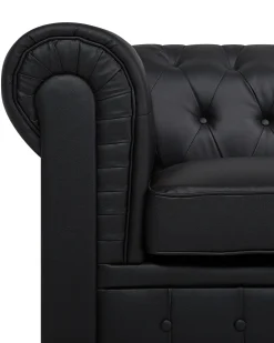 Poltrona CHESTERFIELD Pelle sintetica Nero