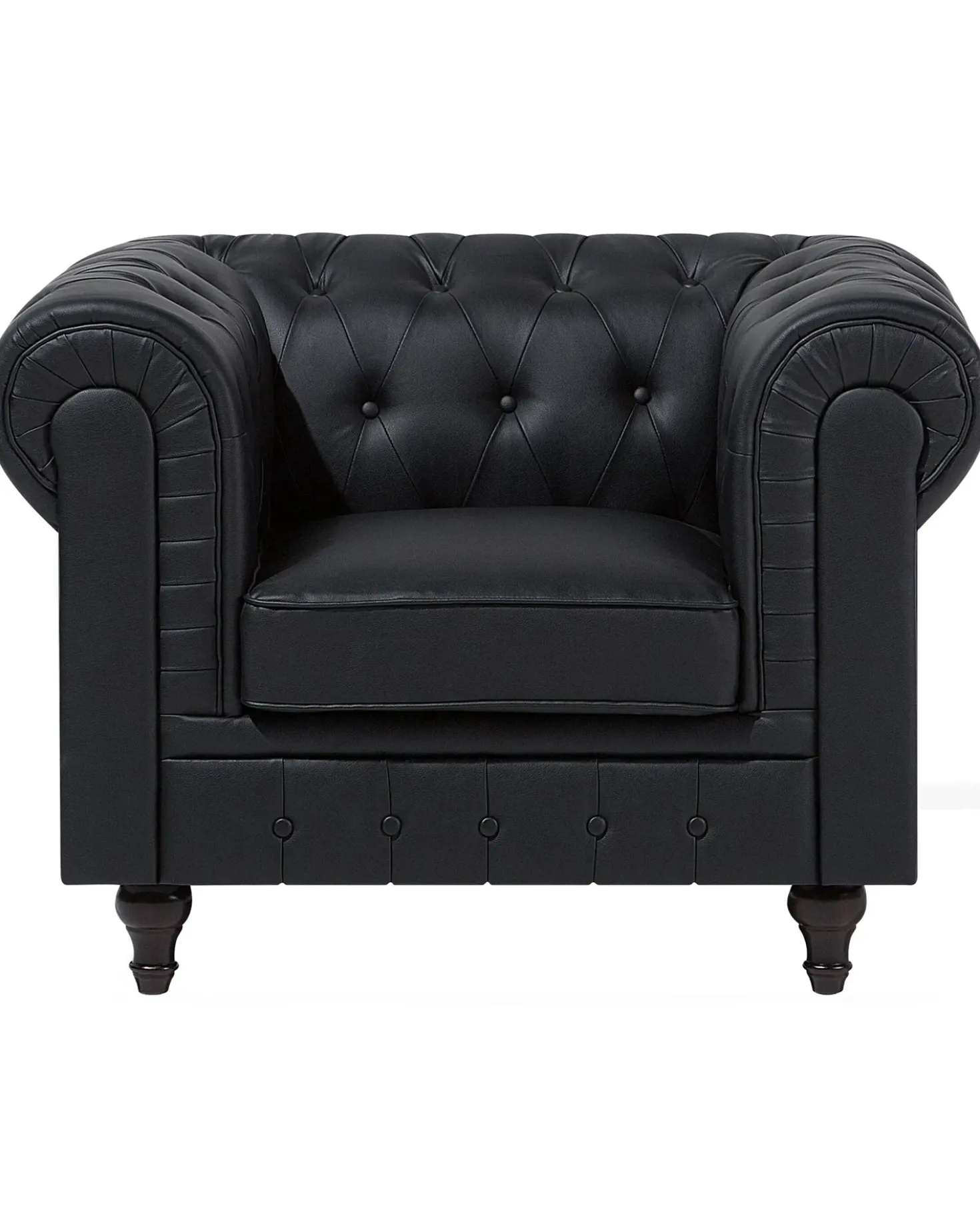 Poltrona CHESTERFIELD Pelle sintetica Nero