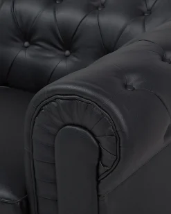 Poltrona CHESTERFIELD Pelle sintetica Nero