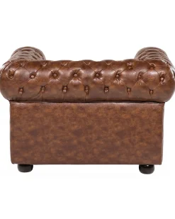 Poltrona CHESTERFIELD Pelle sintetica Marrone dorato