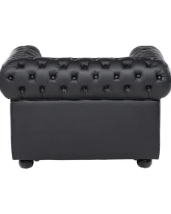 Poltrona CHESTERFIELD Pelle naturale Nero