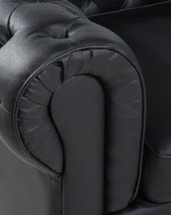 Poltrona CHESTERFIELD Pelle naturale Nero
