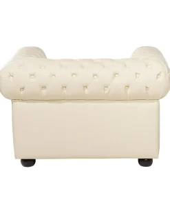 Poltrona CHESTERFIELD Pelle naturale Beige chiaro