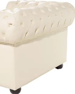 Poltrona CHESTERFIELD Pelle naturale Beige chiaro