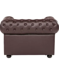 Poltrona CHESTERFIELD Pelle naturale Marrone