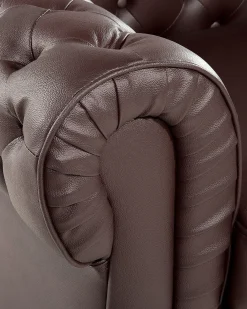 Poltrona CHESTERFIELD Pelle naturale Marrone